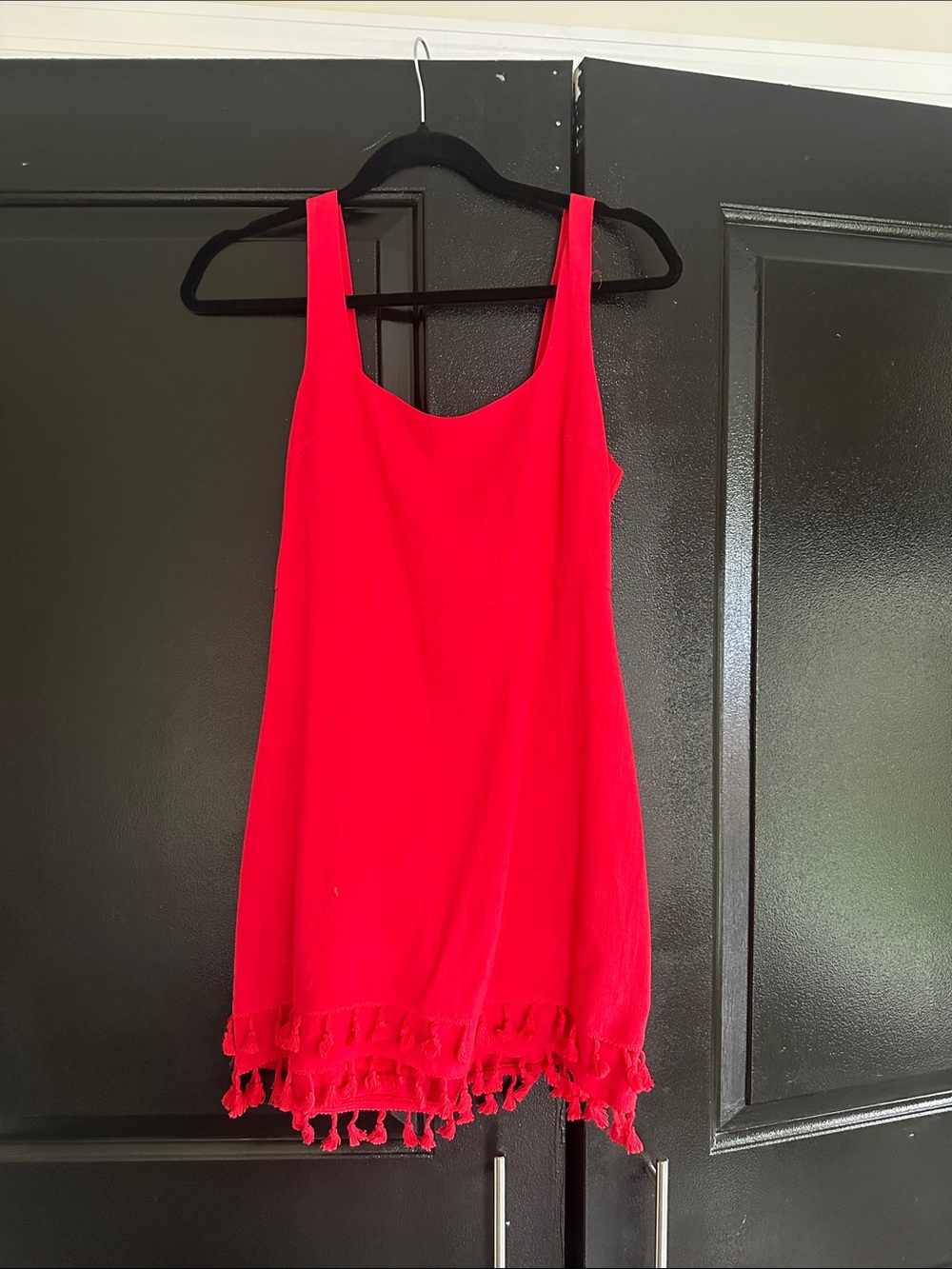 Lulu's Red Tassel-Hem Mini Dress